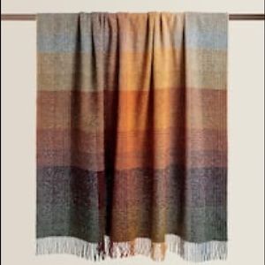 NWOT Zara Home Rainbow Colorful Wool Blanket